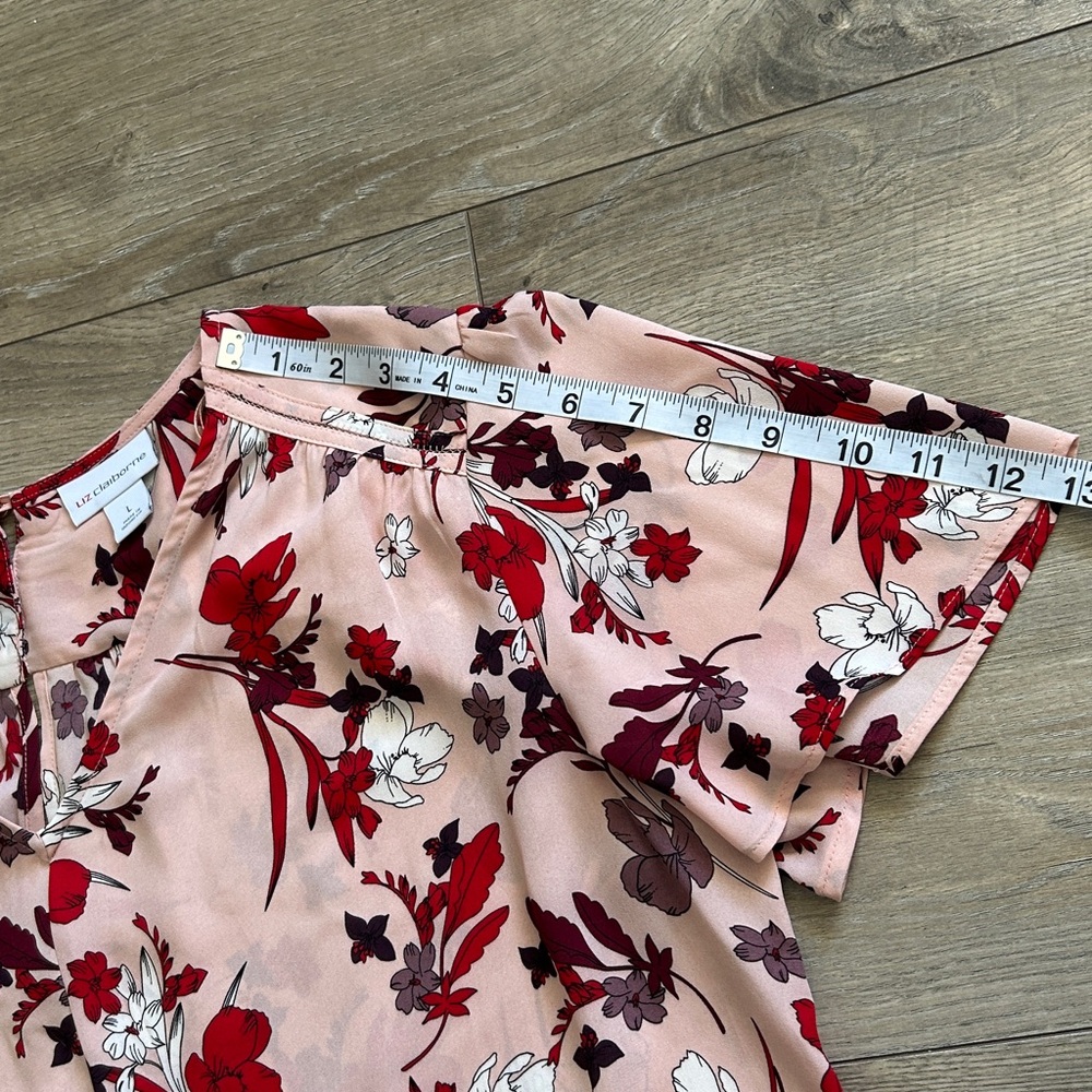 Floral Pink and Red Women's Top - Picture 8 of 13